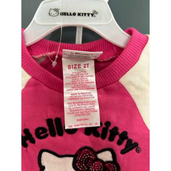 NWT Girls 3T Hello Kitty 2-piece Pink Jogger and Sweatshirt Set MSRP $34 - Picture 4 of 5
